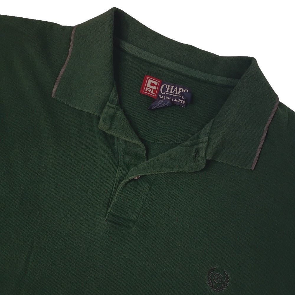 Vintage Chaps Ralph Lauren Polo Shirt Mens XL Green‎ Short Sleeve Cotton Logo